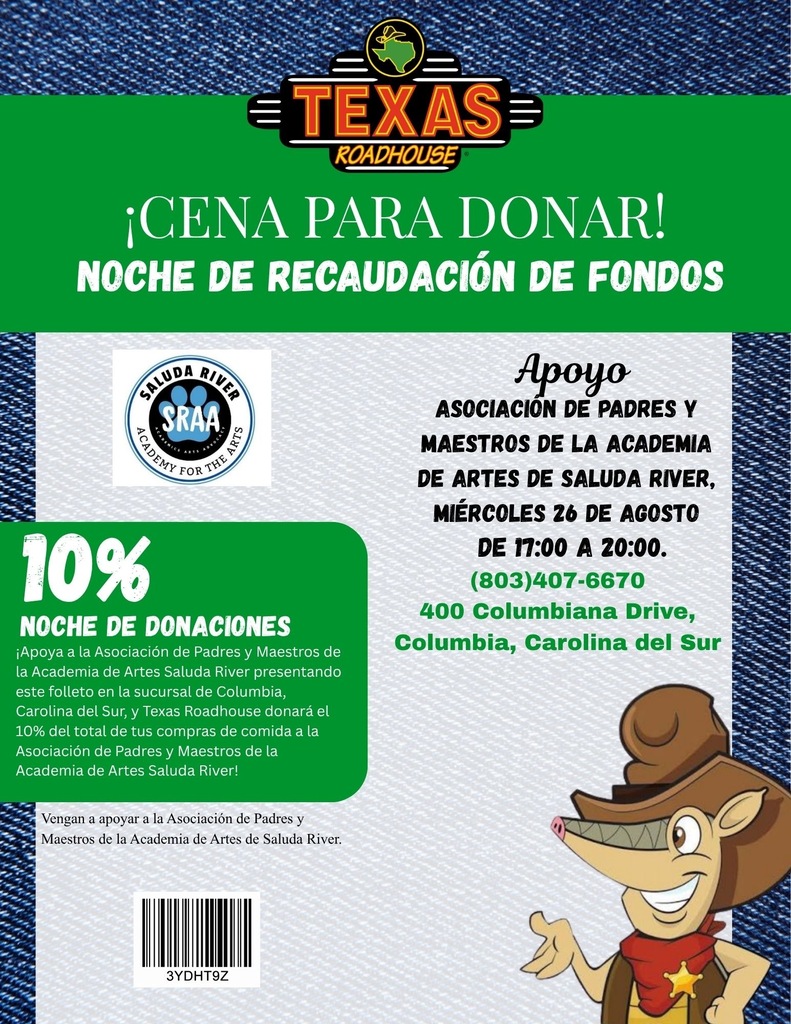 Spirit night flyer in Spanish