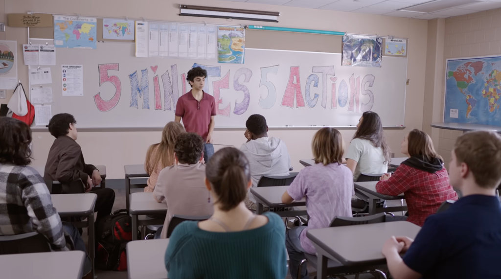 A video clip from "5 Minutes, 5 Actions", explaining the 5 Standard Response Protocols from I Love U Guys Foundation.