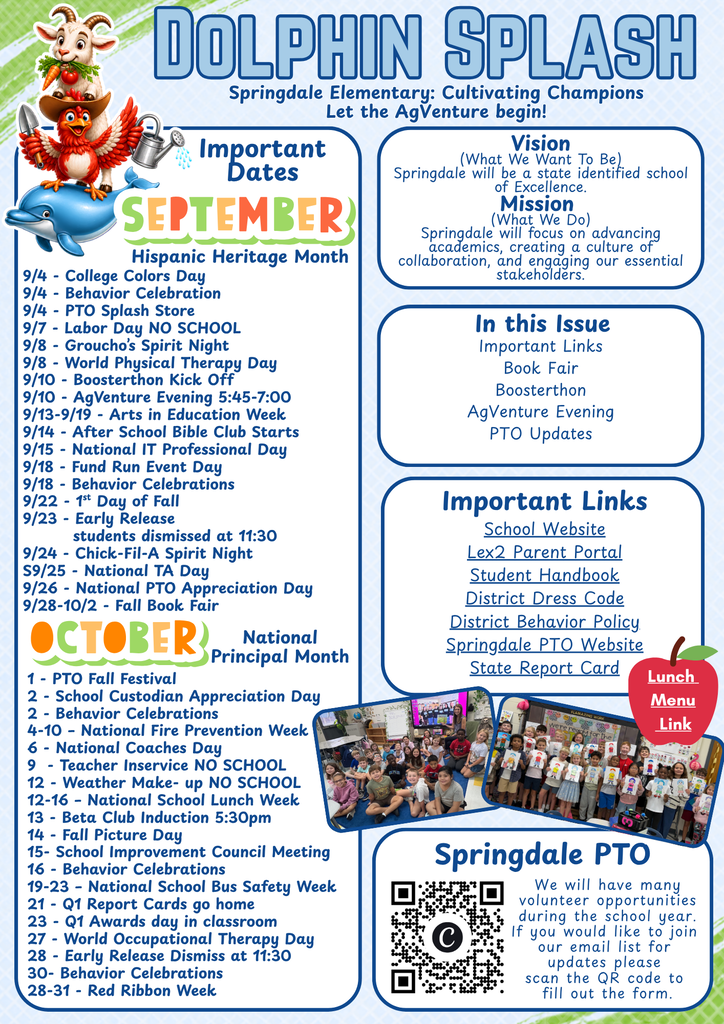 Dolphin Splash Newsletter page 1