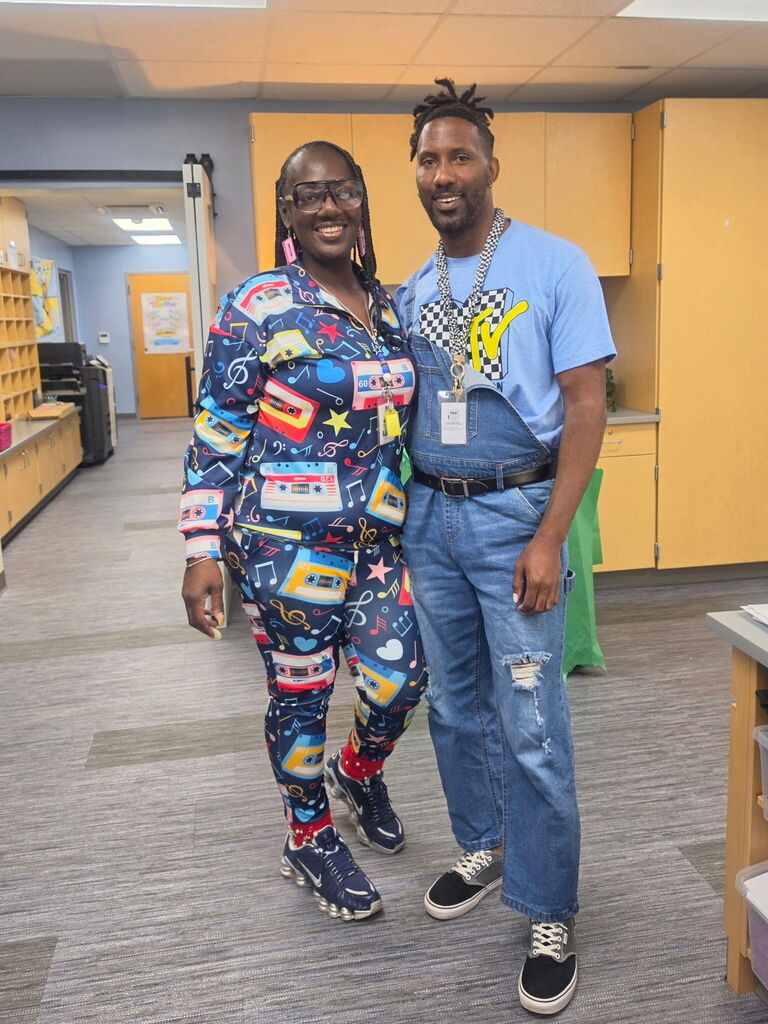 Staff dressed in styles from their favorite eras