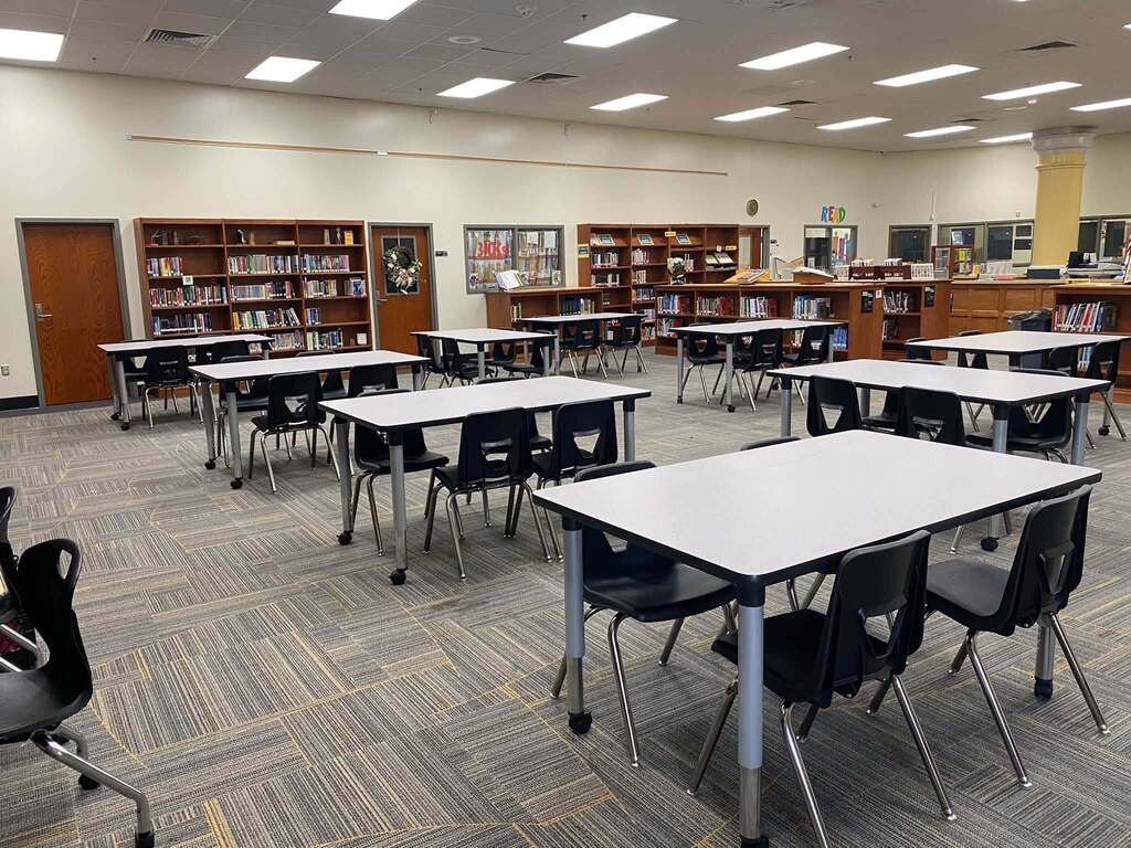 new tables and chairs in PRMS library