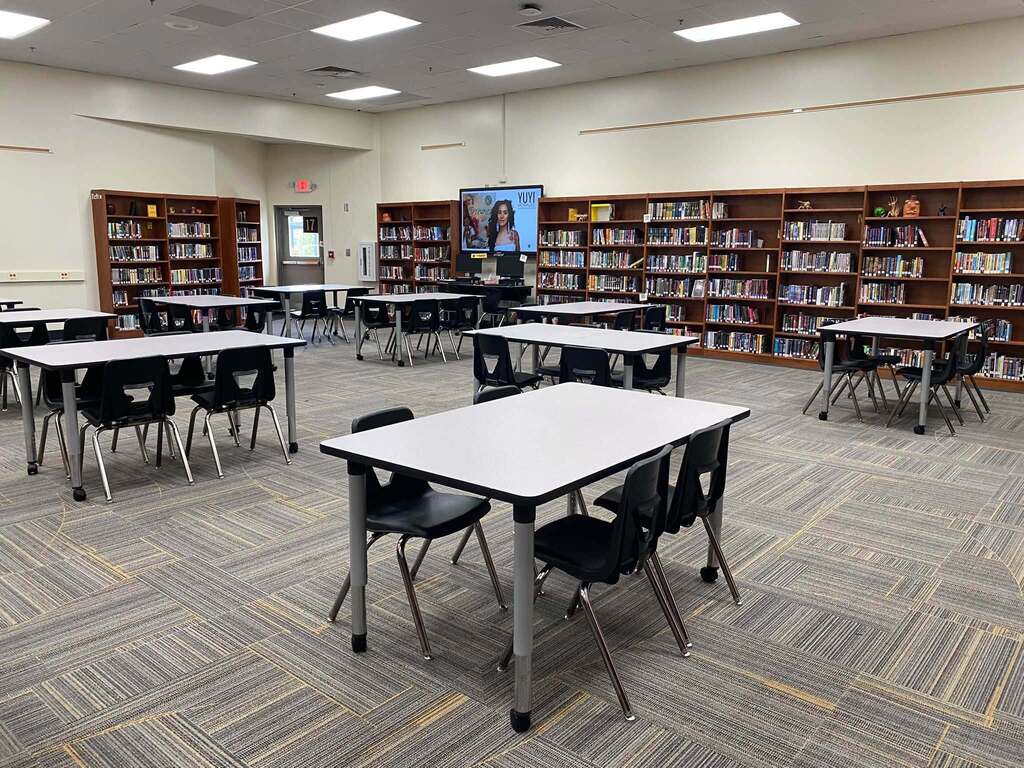 new tables and chairs in Pine Ridge Media Center