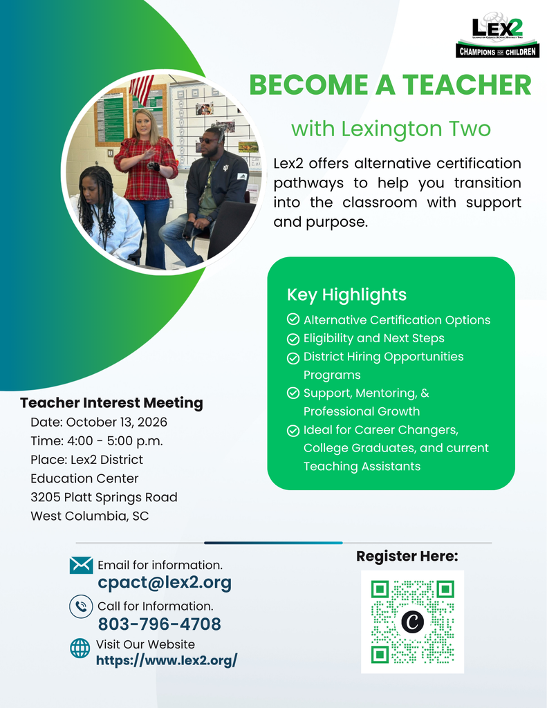 Flyer with information about Teacher Interest Meeting on October 13