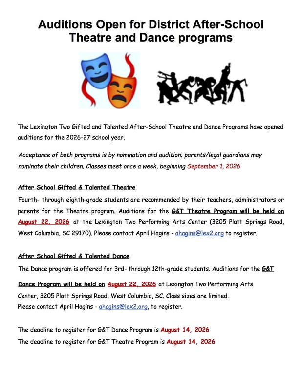 Instructions (as outlined in story) for Gifted & Talented dance, theatre programs (English language)