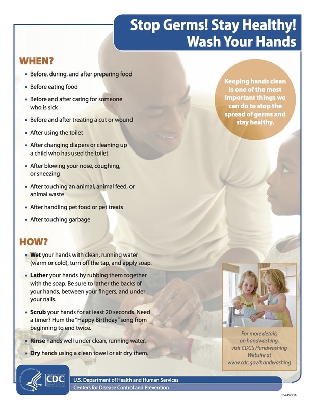 Flyer with tips on washing hands