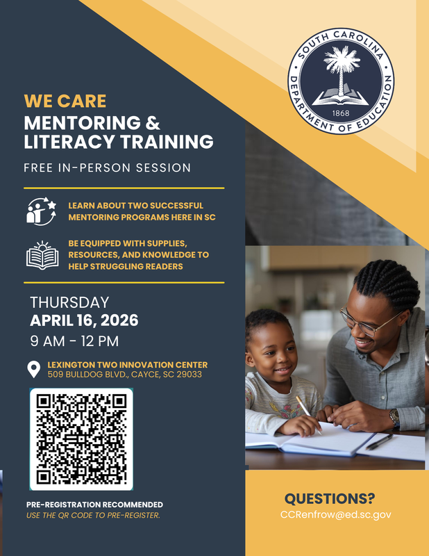 Flyer for Mentoring and Literacy Training