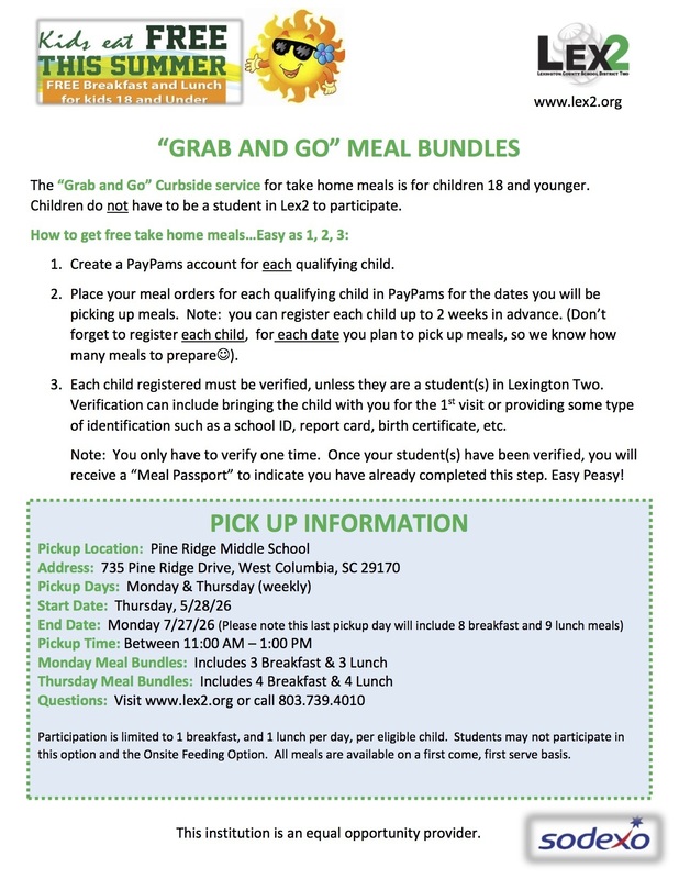 Flyler about grab and go meal bundles