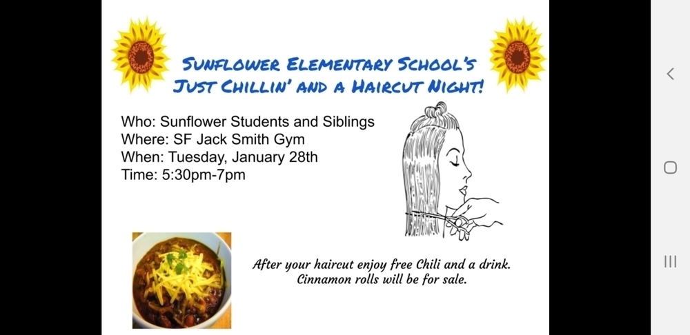 Sunflower Chili and Haircut Rescheduled