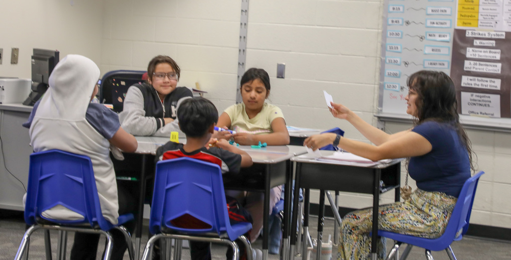 Students learning in Summer School