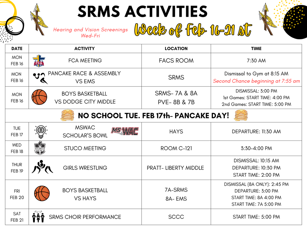 Activities of the Week for SRMS