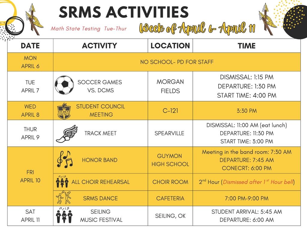SRMS Week of April 6