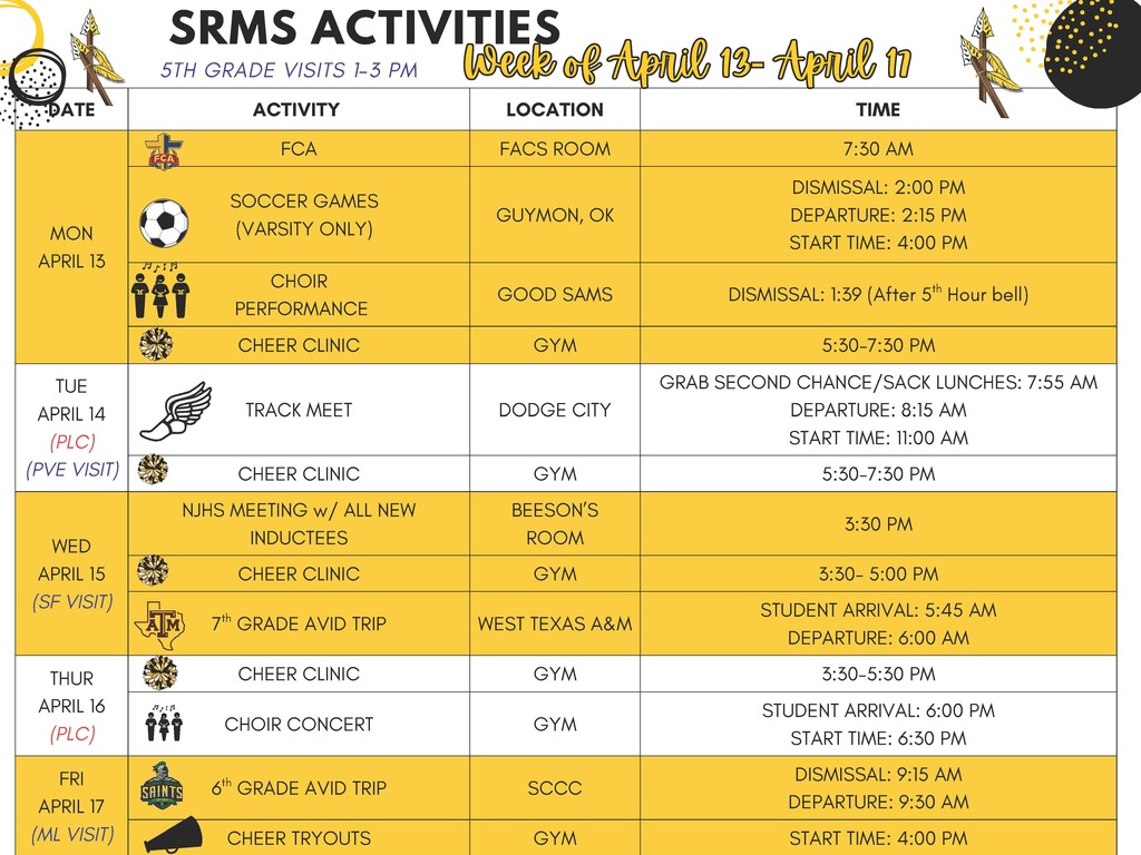 SRMS Week of April 13