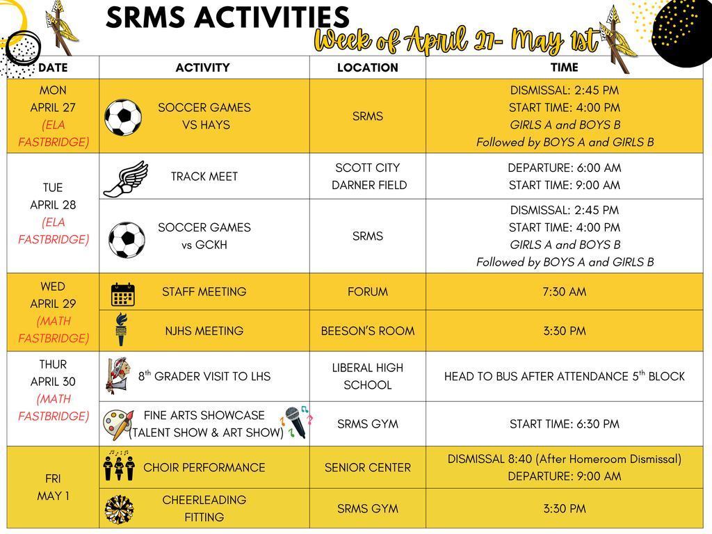 SRMS Week of April 27