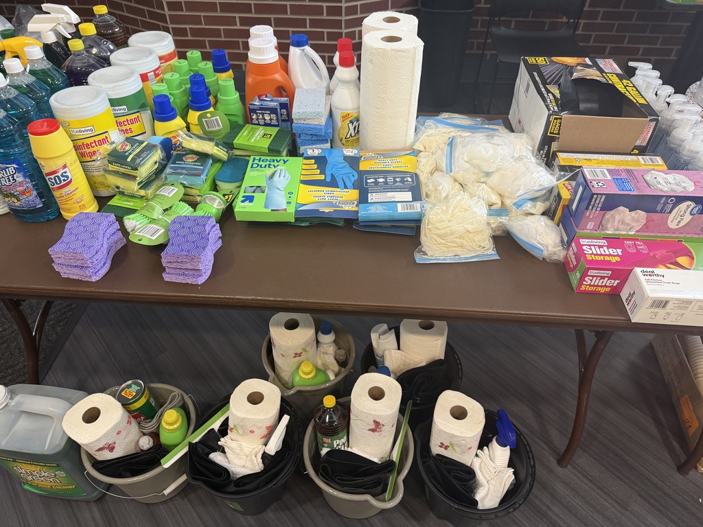 Cleaning items for families in need. 