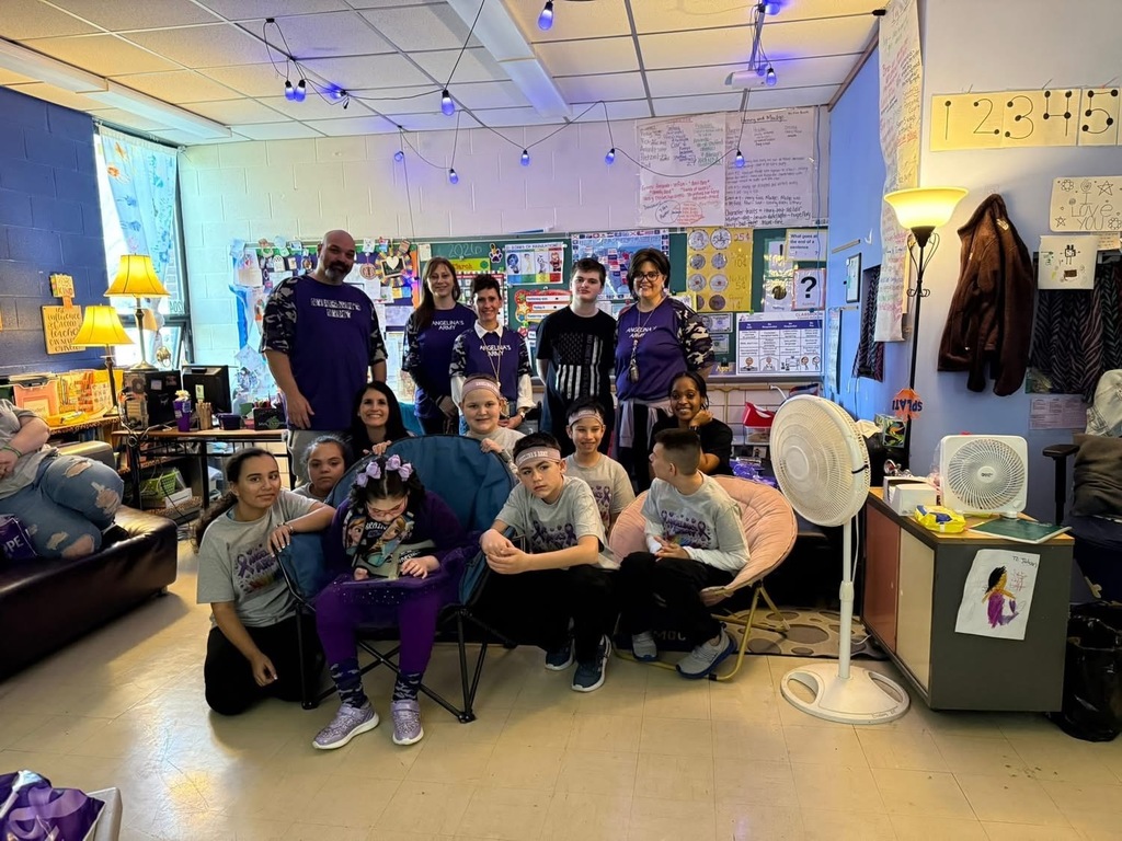 Last week, our district observed Epilepsy Awareness Day! 💜 Here are some great shots of Mrs. Denning's class decked out in purple to show their support.  #EpilepsyAwareness #PurpleForADay #SupportAndAwareness