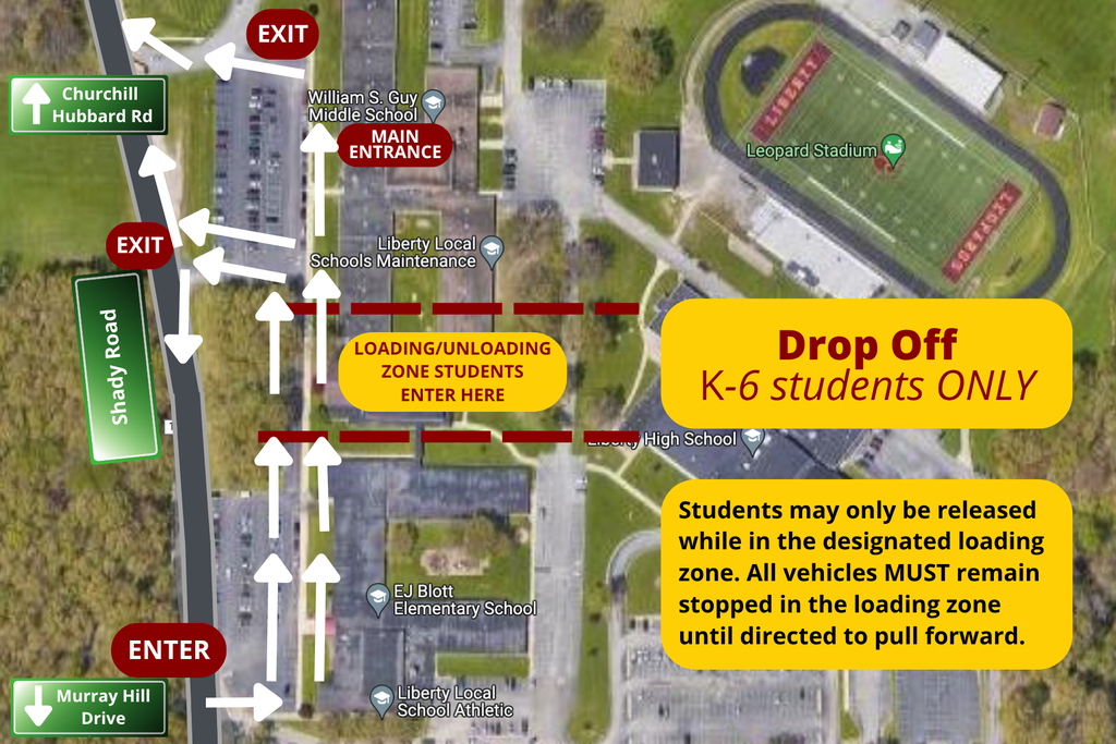 🚗 Elementary AM Drop-Off Reminder Here is a reminder of our Elementary AM drop-off procedures and traffic pattern. Please review the map below to help keep morning arrival safe and running smoothly. Thank you for your cooperation! 🐆