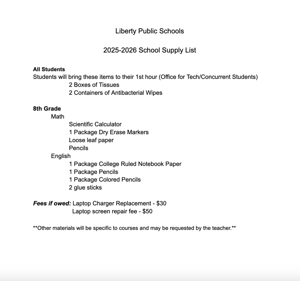 Supply List