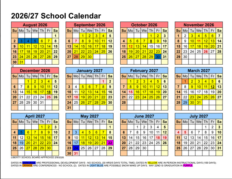 26-27 calendar