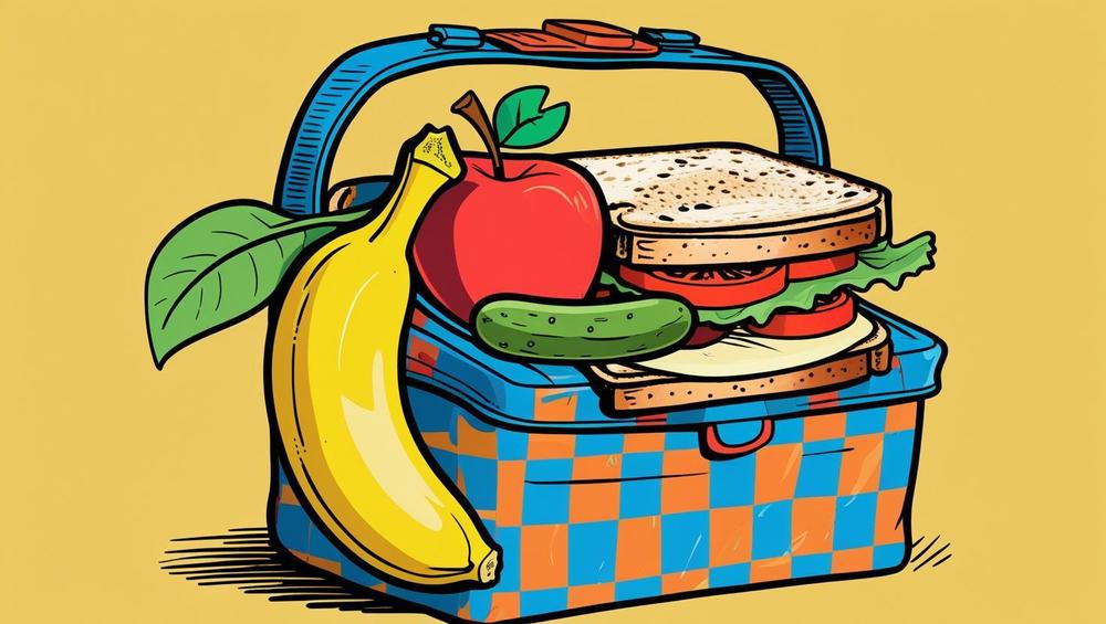 Picnic basket with fruits and Vegetables