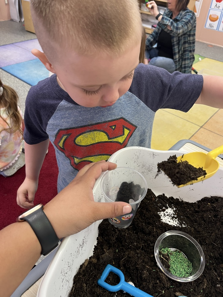 Mrs. Williams’ preschool class got their hands dirty today planting grass! 🌱 The students had so much fun learning about how plants grow while carefully planting their own grass seeds.We can’t wait to watch their grass sprout over the next few days! 