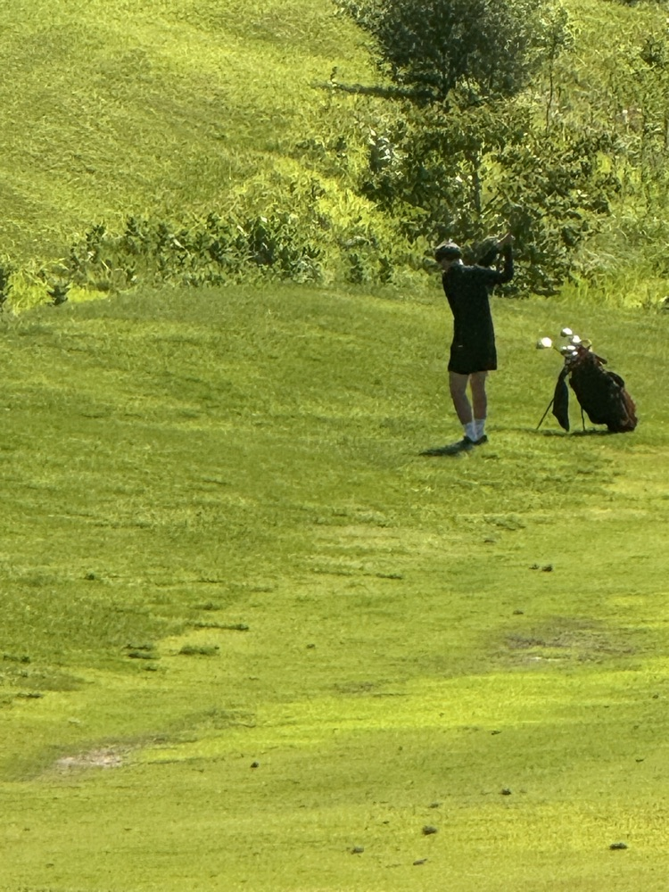 Layne with a shot from the fairway