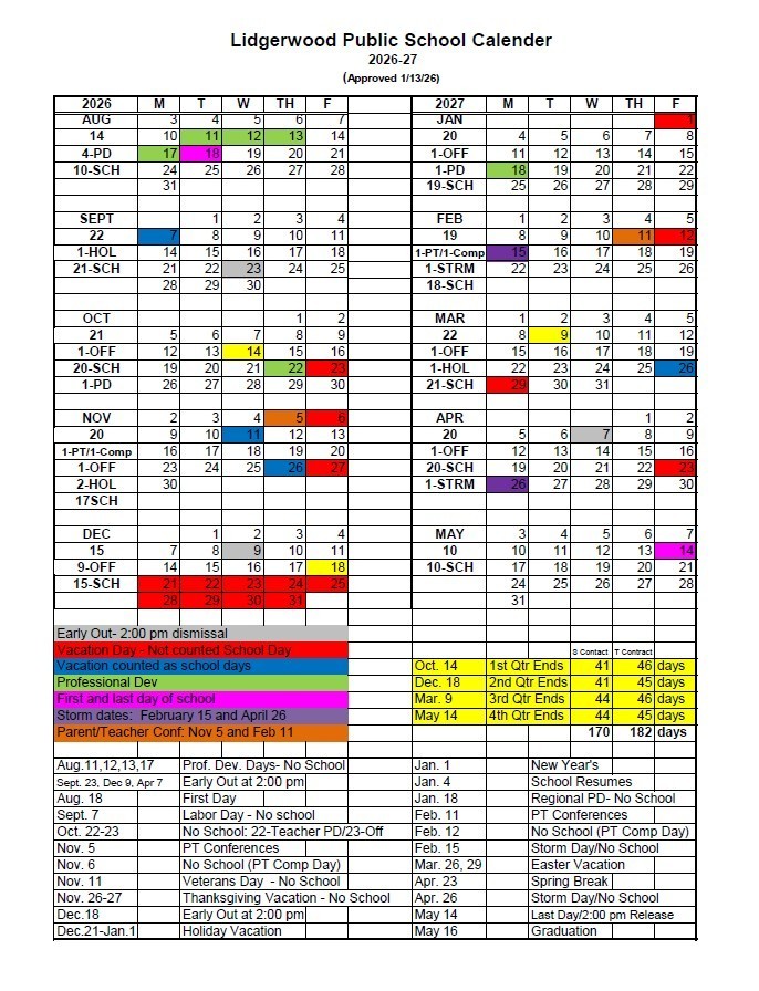 2026-27 School Calendar