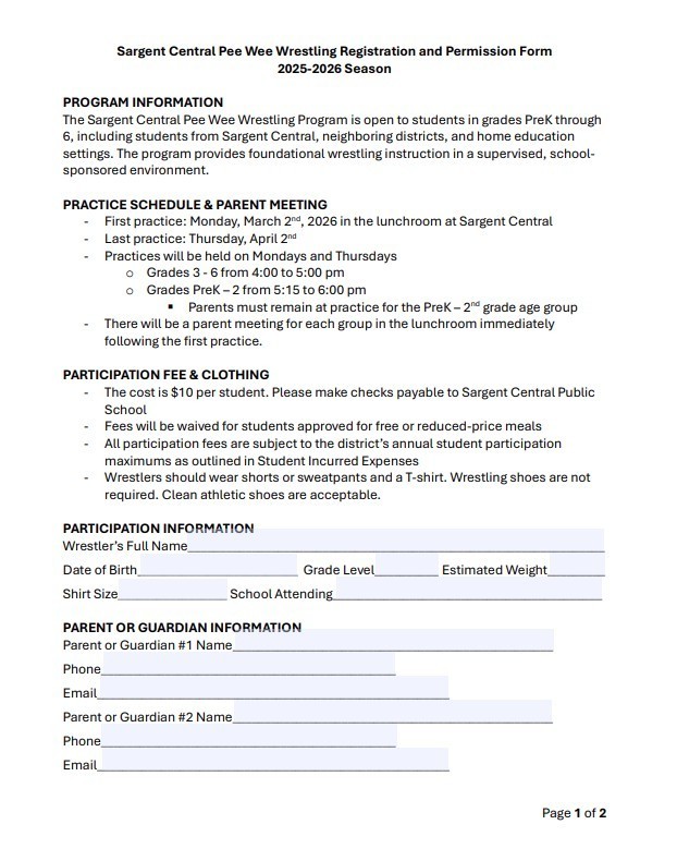 pee wee wrestling page 1