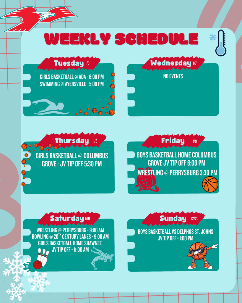 Weekly Schedule Jan 6