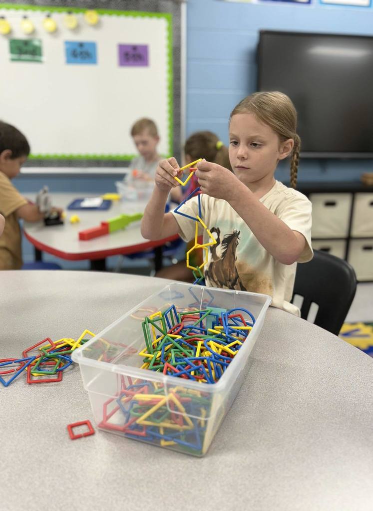 A Elkmont Elementary student enjoys STEAM class
