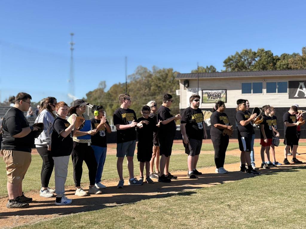 Ardmore High School adaptive class participates in a baseball game.