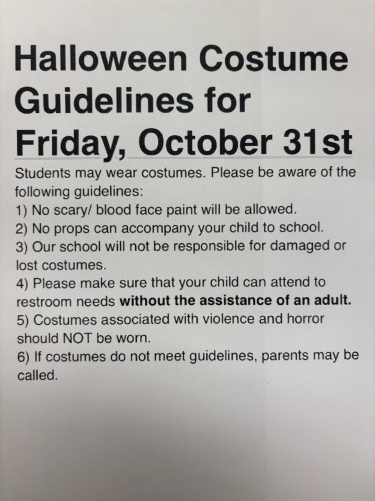 Halloween costumes guidelines