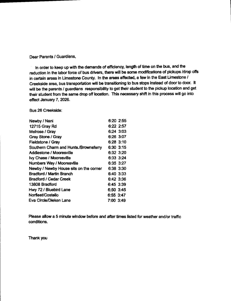 New Bus stop times  and bus stop locations for Bus 88, 26, and 147 
