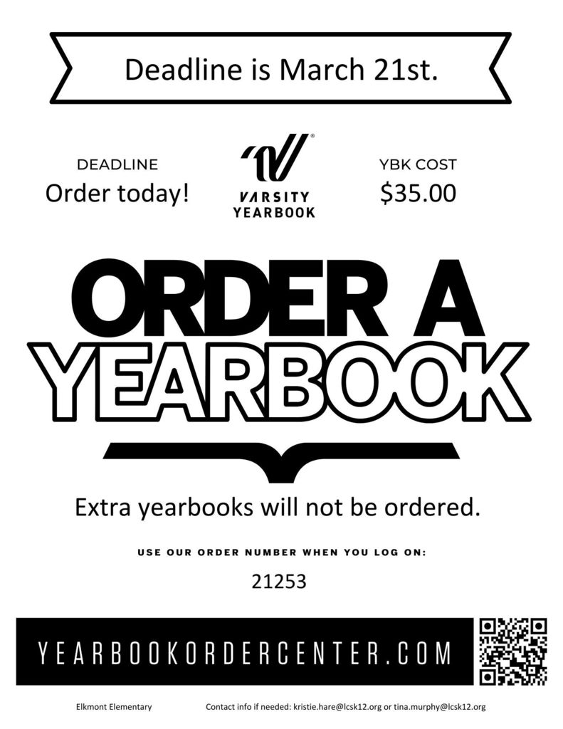 Yearbook Ordering Information: Scan QR code