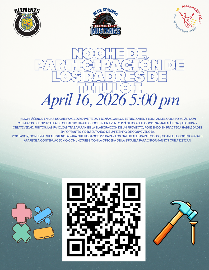 flyer for title I parent engagement night 