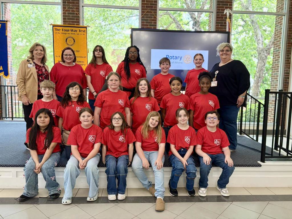 Limestone County Elementary Chorus students perform for the Athens Rotary Club.