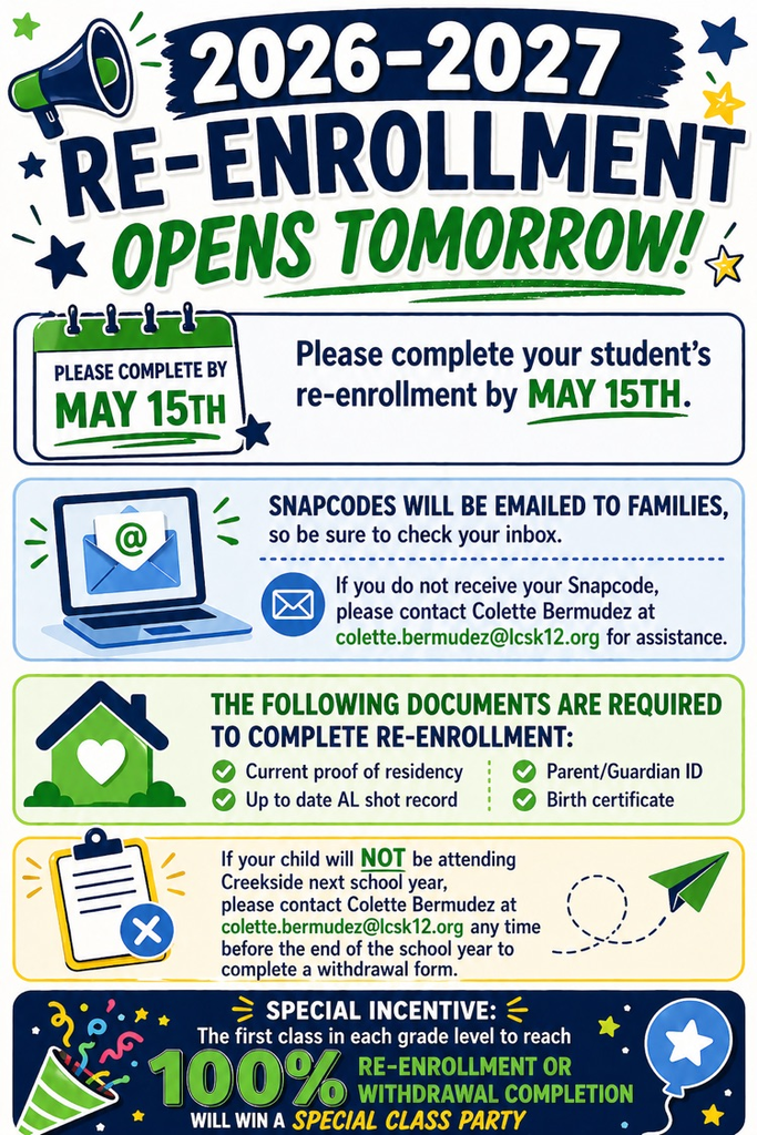 Returning student registration opens May 1st