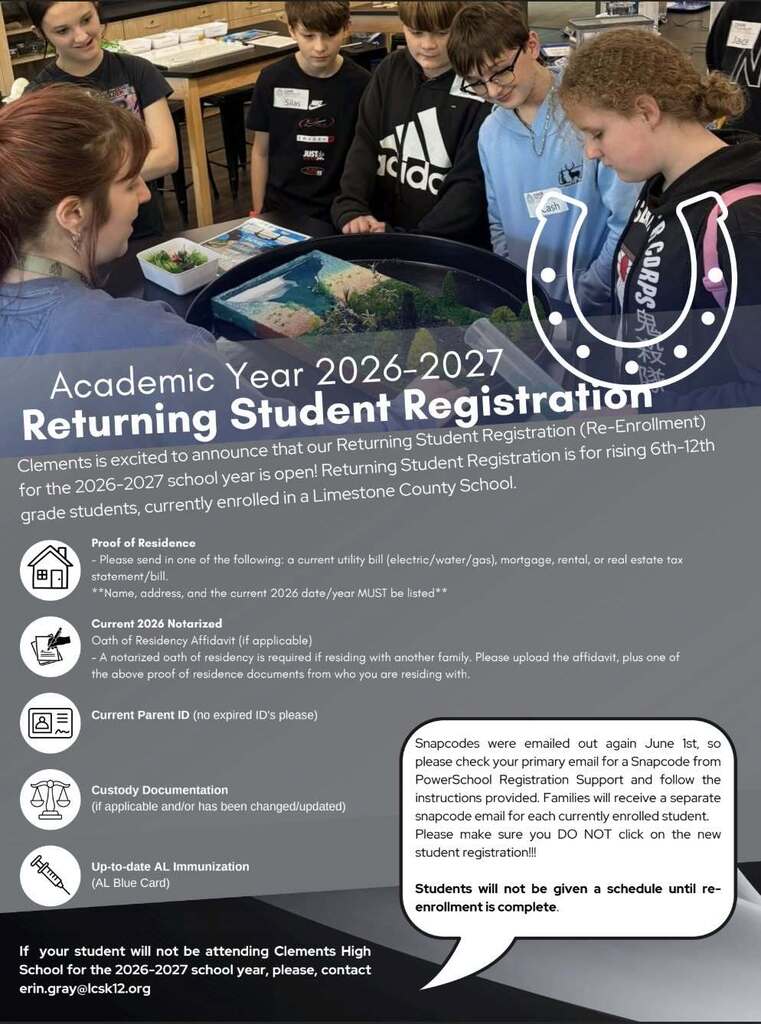 Returning Student Registration Information