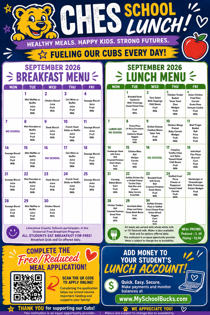 September Menus