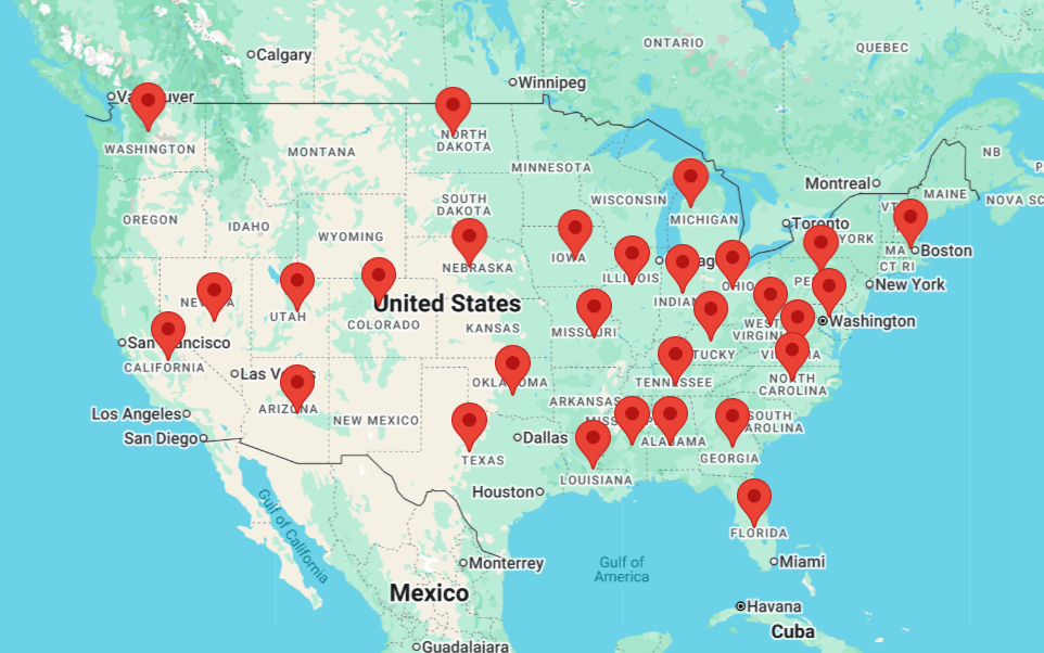JES Map of Donors