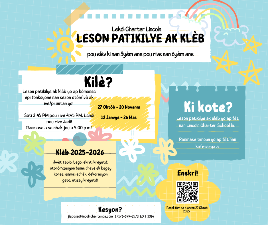 Tutoring and Clubs Flyer 2025-2026 (Haitian Creole)