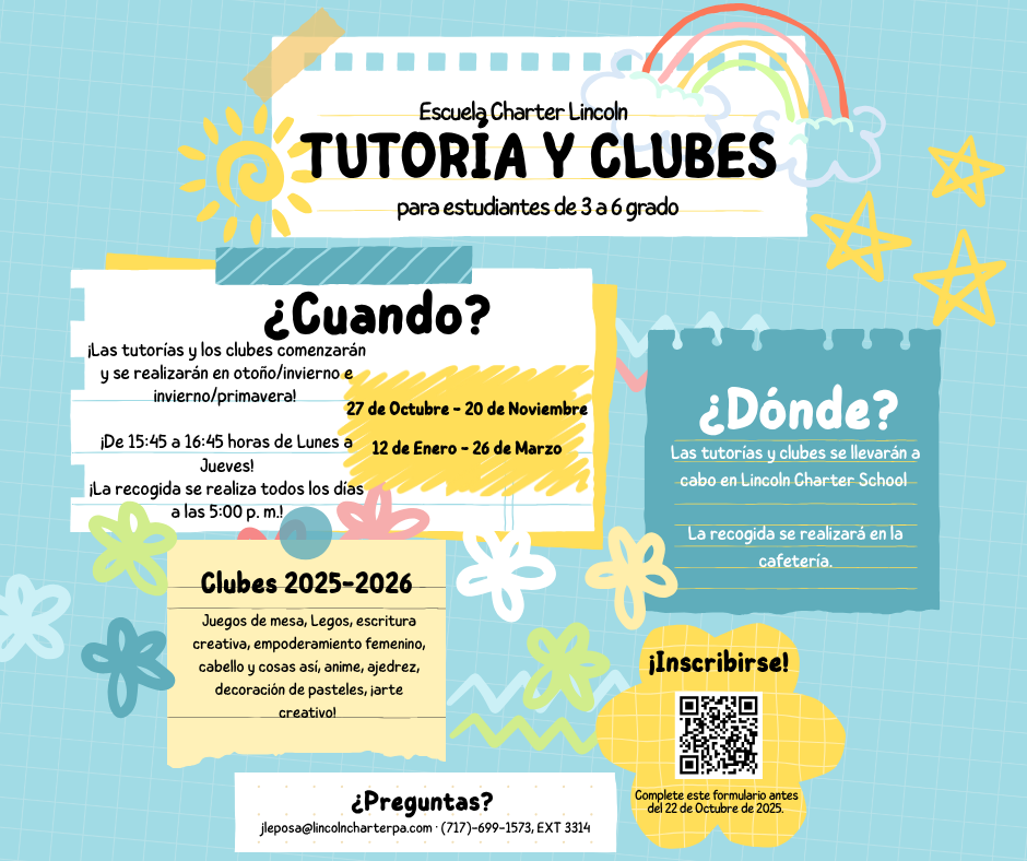 Tutoring and Clubs Flyer 2025-2026 (Spanish)