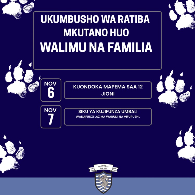 Family/Teacher Conferences schedule reminder_swahili