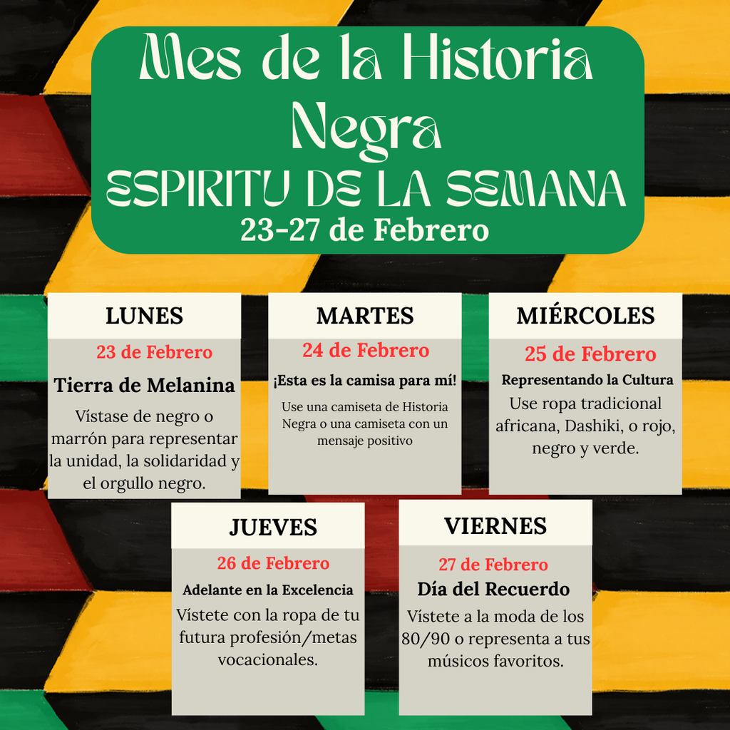 black history month spirit week in spanish