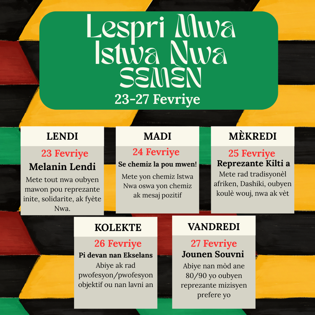 black history month spirit week in haitian creole