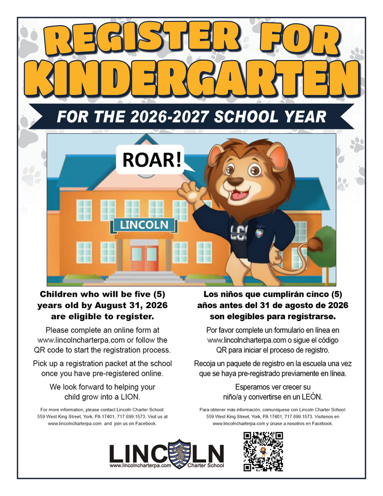Register for Kindergarten for the 2026-2027 school year 