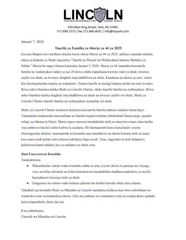 ACT 44 Family Notice Letter Swahili 1.7.26