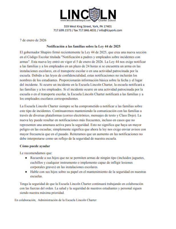 ACT 44 Family Notice Letter Spanish1.7.26