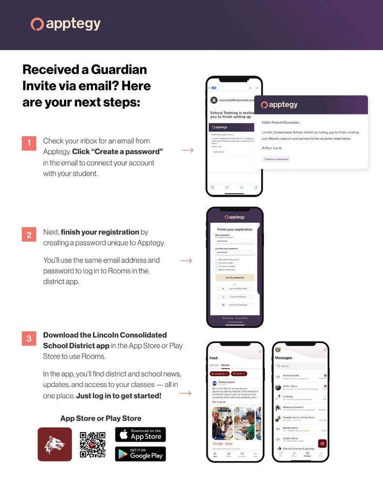 Rooms in LCSD App Guardian Invite