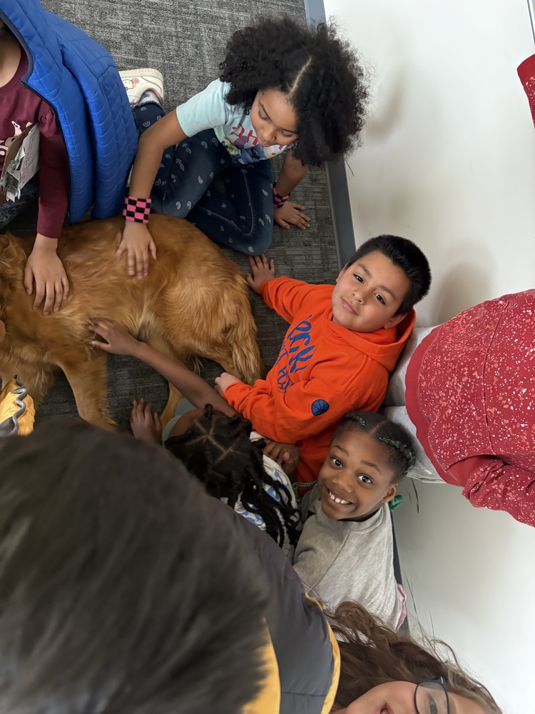 Students with Therapy Dog