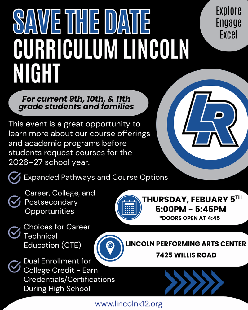 Save the Date Curriculum Night